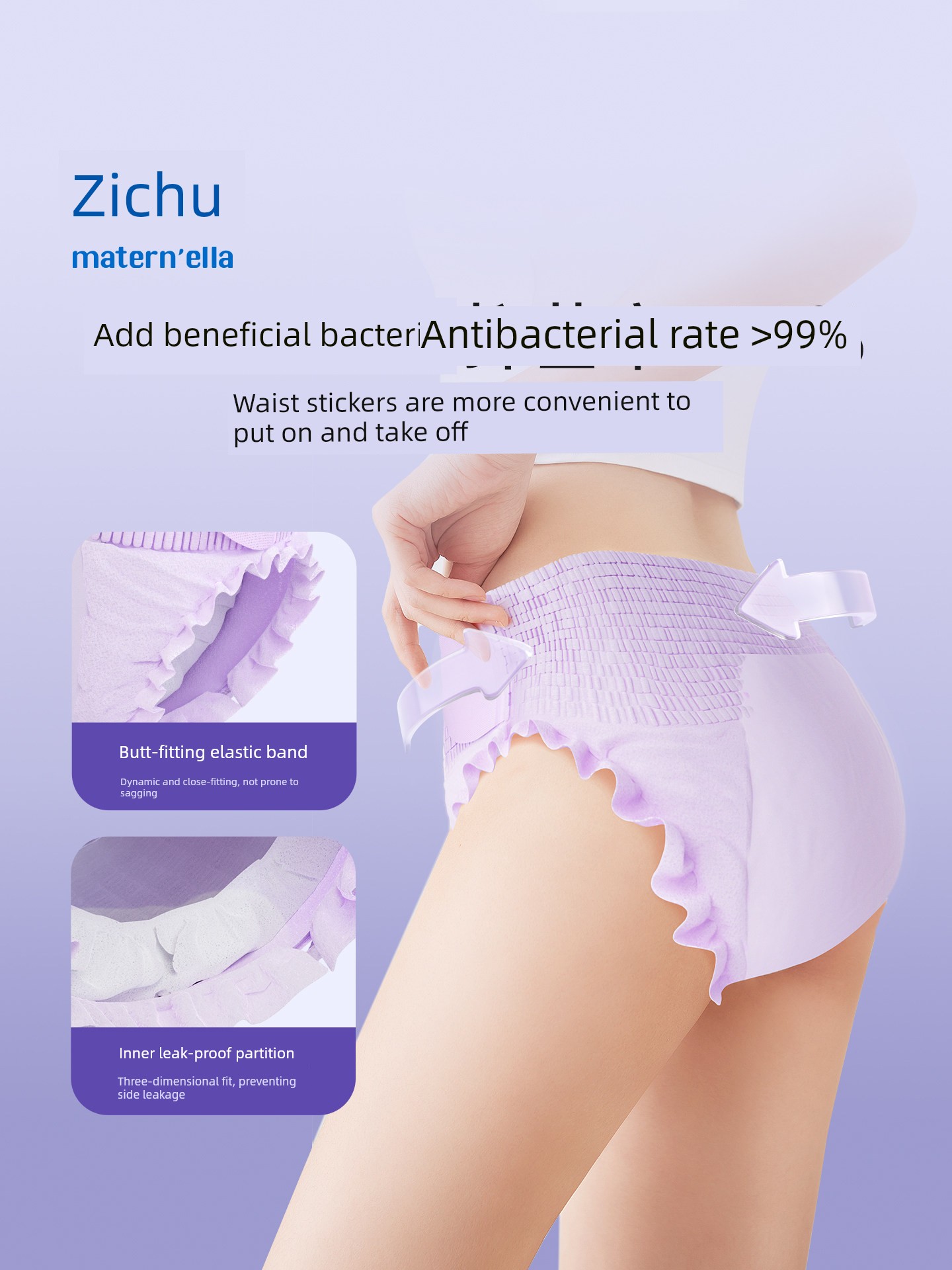 Maternity Sleep Pants Postpartum Sanitary Napkins Pull-Up Pants for Mothers Special Menstrual Pads Leak-Proof Comfort Pants for Expelling Lochia — 4