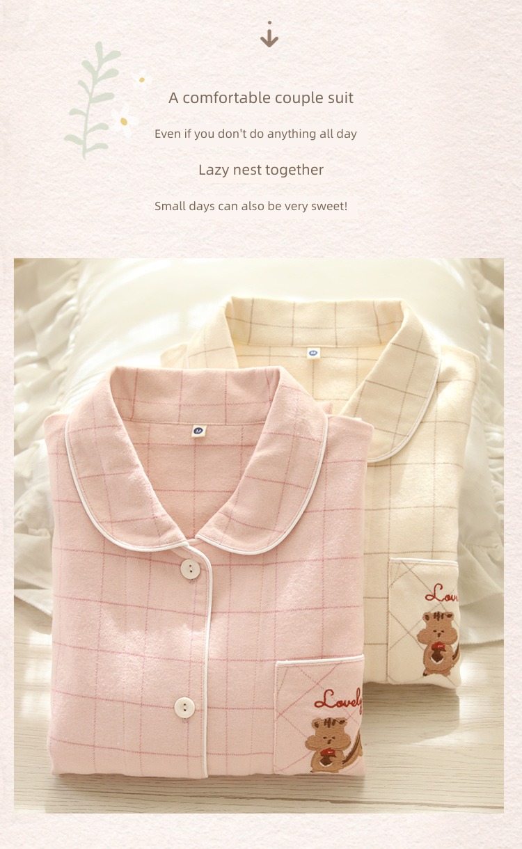 Sleep island female Sanding flannelette easy Big size lovers pajamas