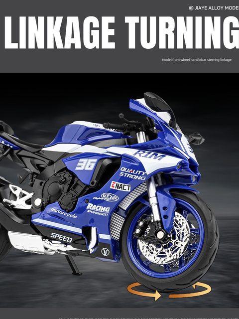 Yamaha alloy motorcycle model simulation motorcycle model figure toy sports car metal boy birthday gift