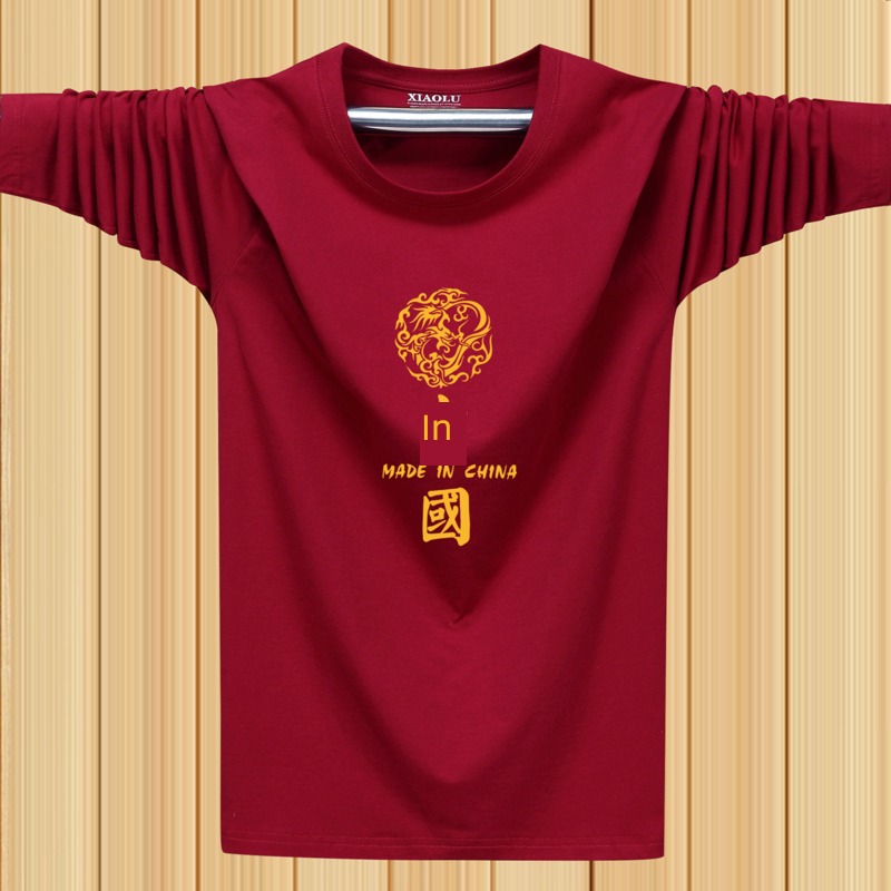 Chaopai Chinese style Xinjiang cotton man Long sleeve T-shirt