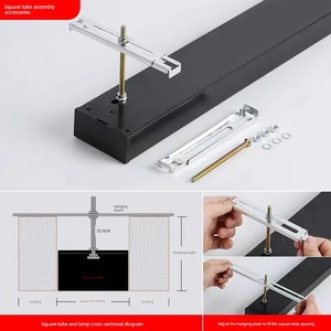 Aluminum Square Tube Light Accessories, Grille Light, Office Light, Bold Light Fixing Accessories, Office Light Hanging 
