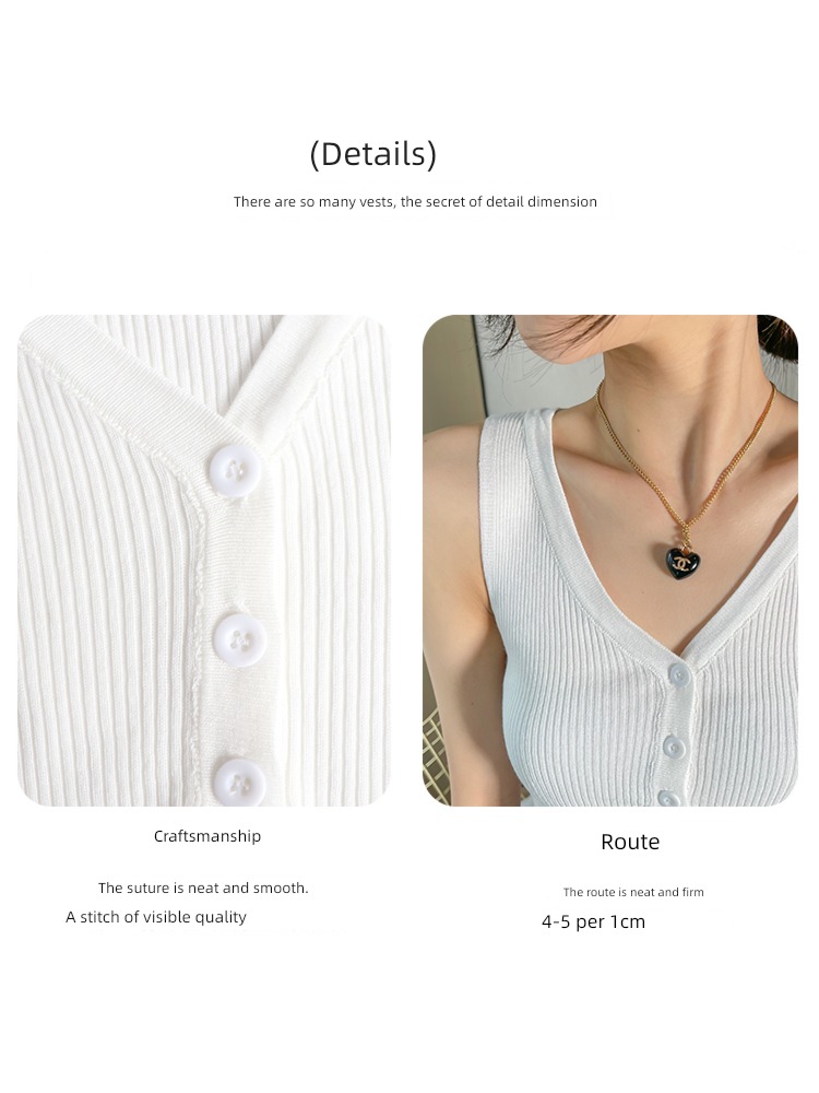 Beautiful back V-neck knitting jacket black unique Early autumn clothes