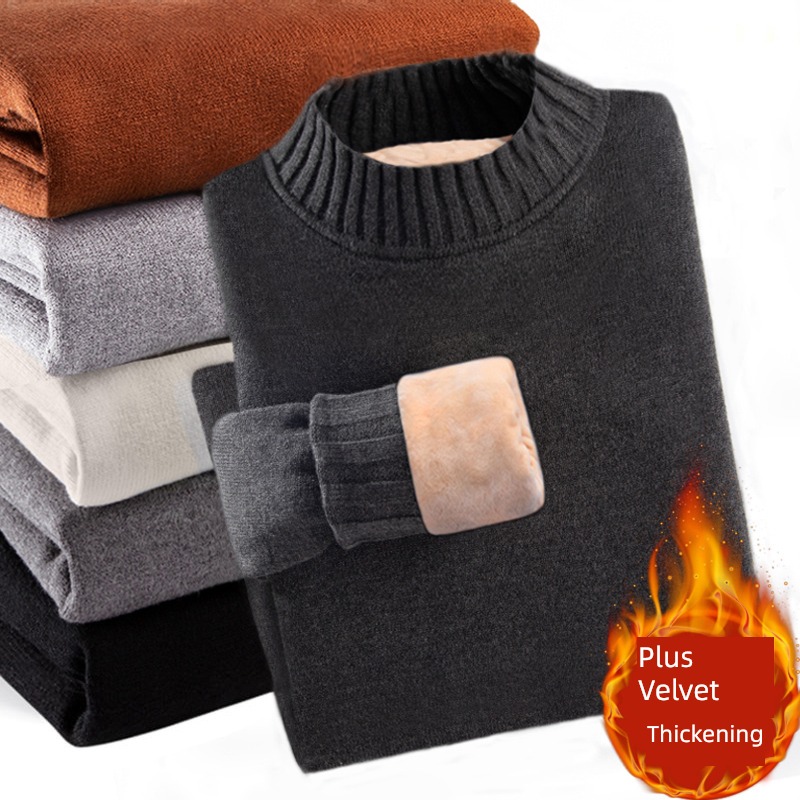 Plush Undershirt Autumn and winter Inner lap High collar sweater