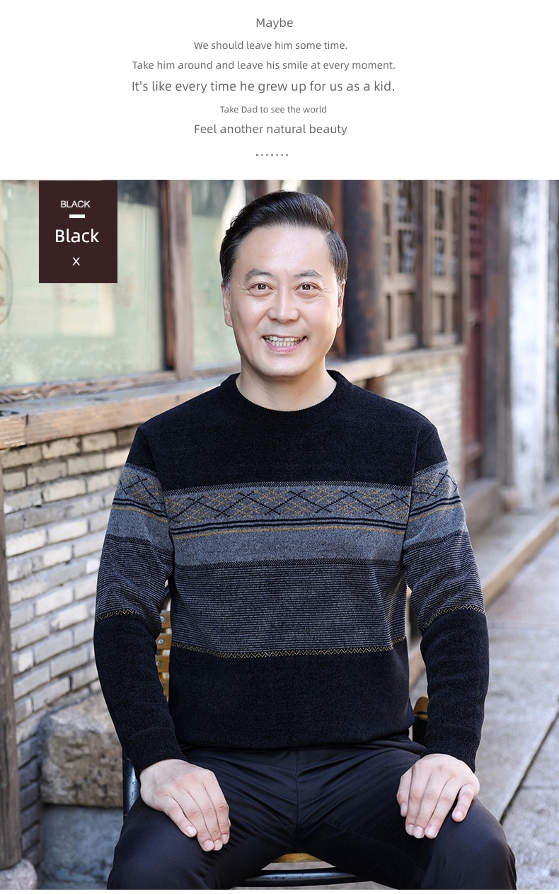 winter clothes Plush thickening Middle aged man Undershirt sweater