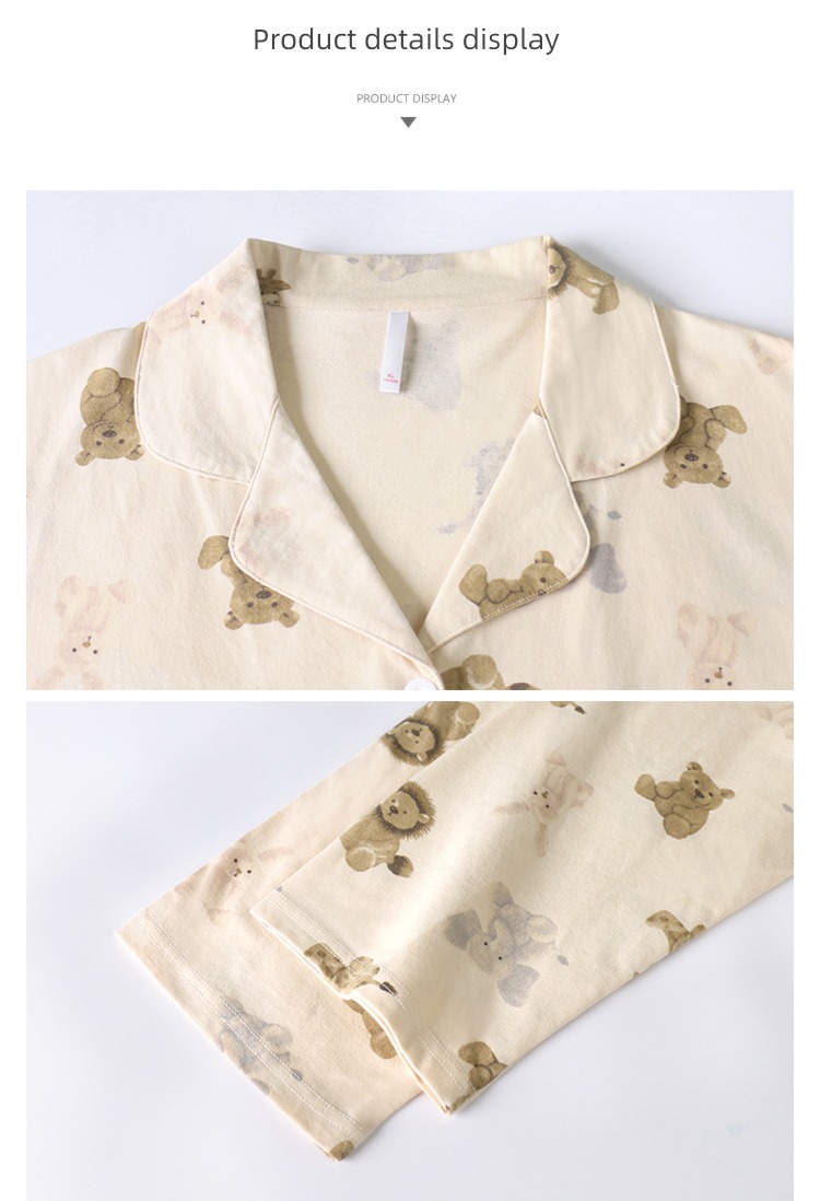 female spring and autumn pure cotton Big size 200 Jin Advanced sense pajamas