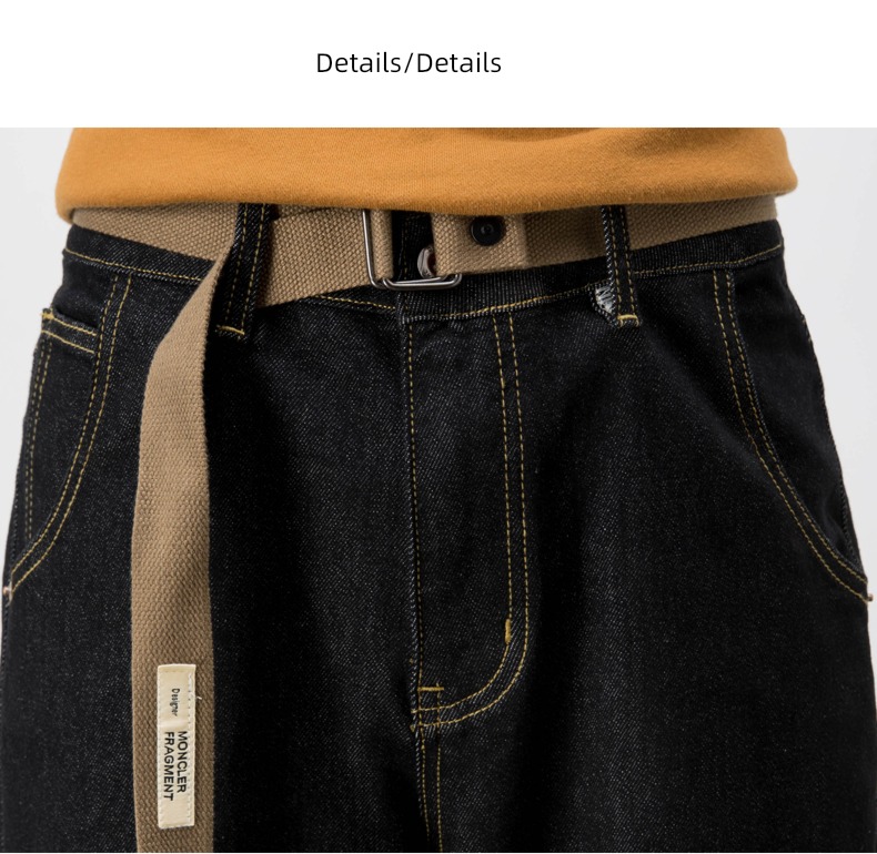 black Chaopai Big size Plush thickening autumn trousers
