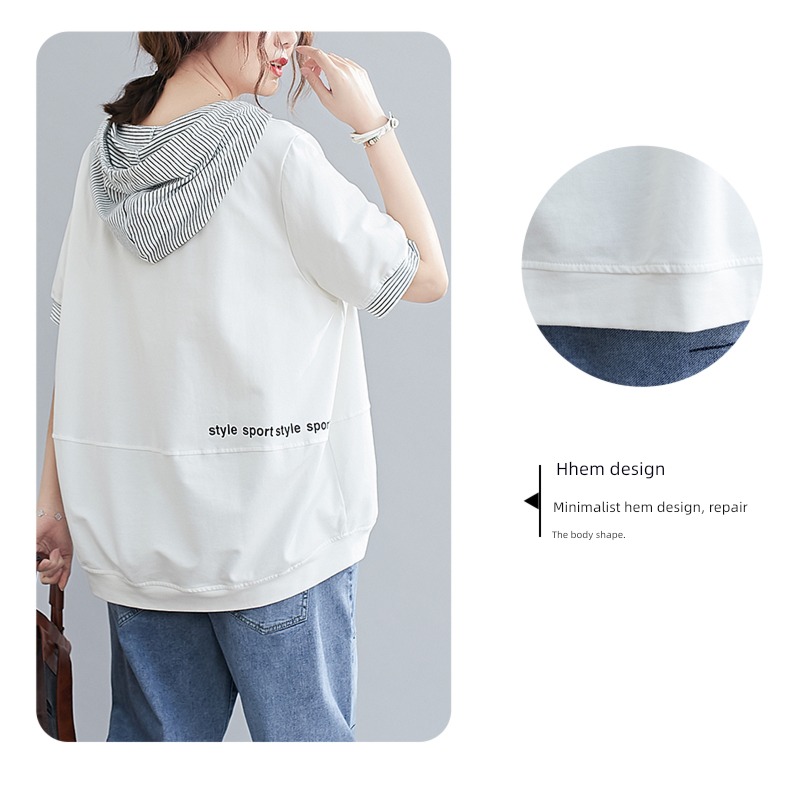 withdraw Last order major suit stripe V-neck printing Short sleeve T-shirt