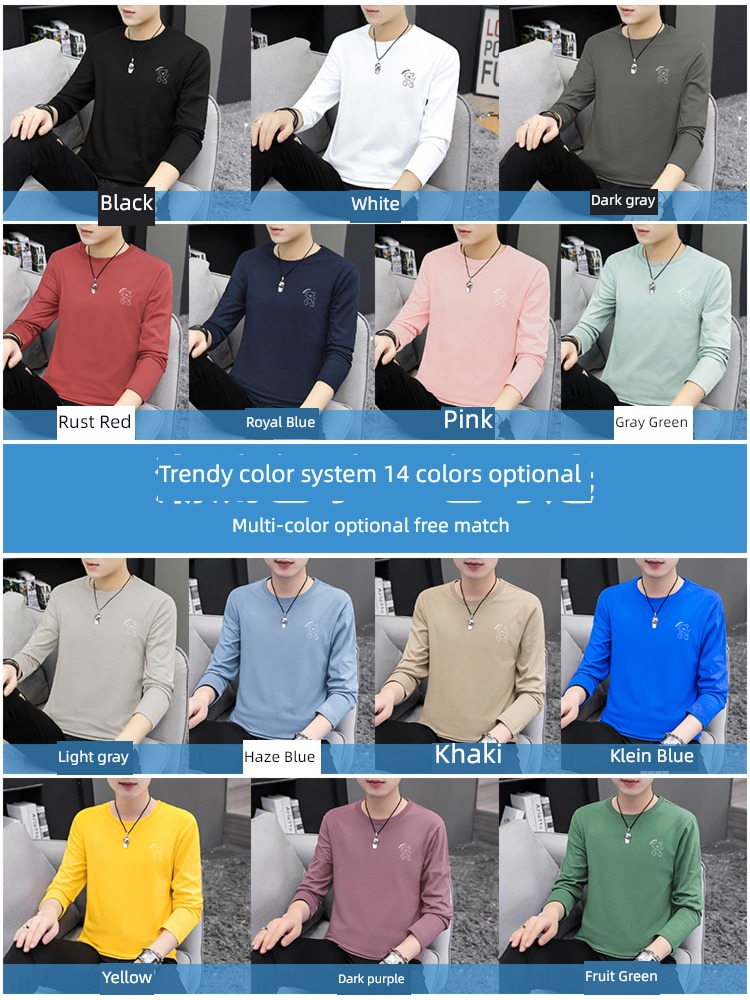 Bear man Long sleeve Cotton Inner lap white T-shirt