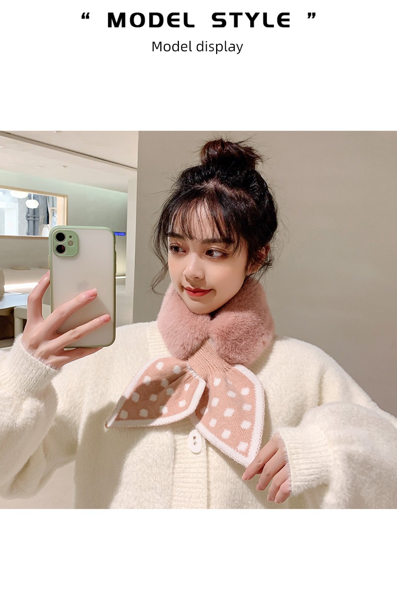 overlapping female winter Korean version tide Rex rabbit hair scarf
