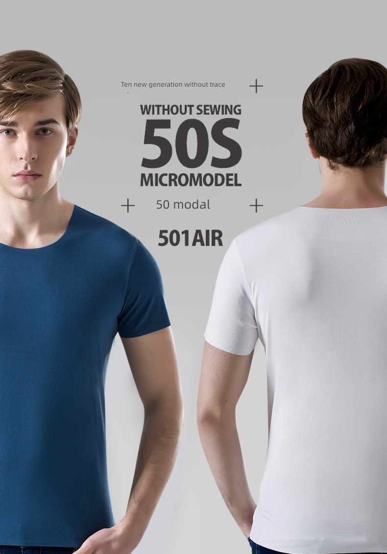 modal  man V-neck Tight fitting Undershirt Short sleeve T-shirt