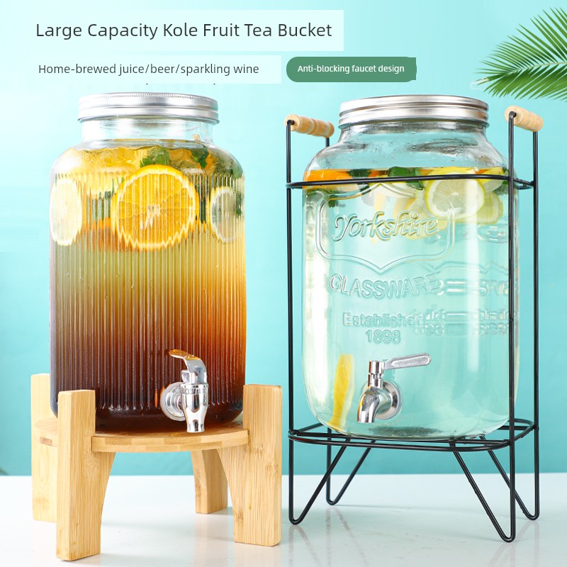 Net RedBull Bi Barrel Cola Barrel Bar Beer Barrel Glass Cold Water Bottle Beverage Barrel with Faucet Homemade Fruit Tea Barrel