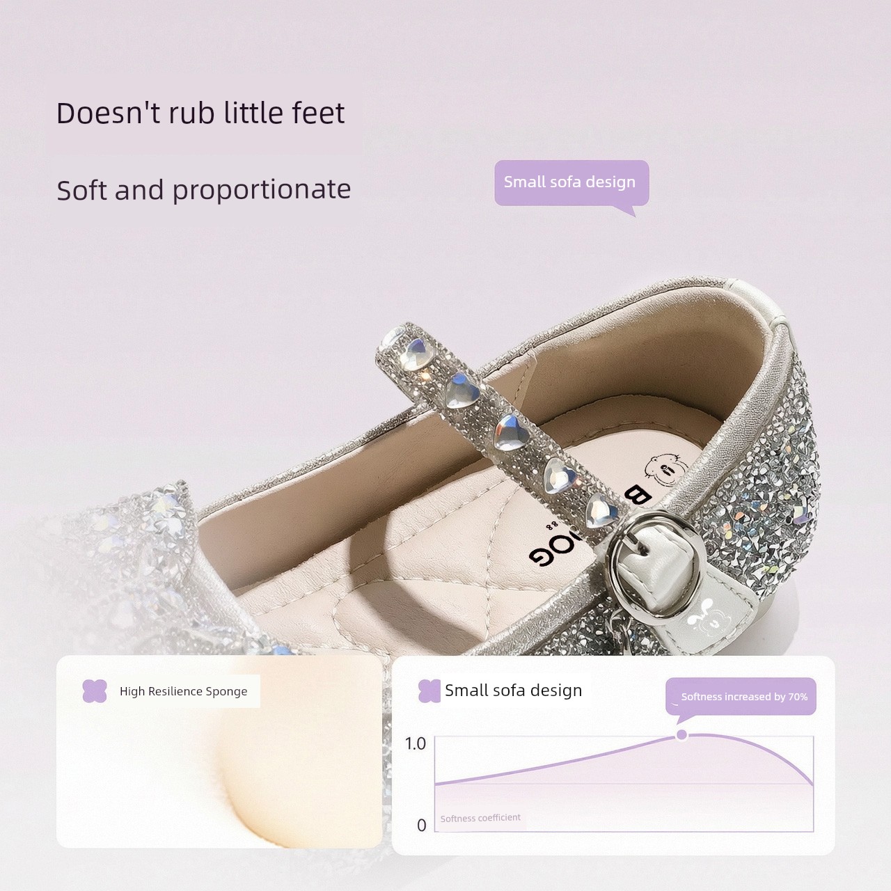 Babudou Genuine Leather Girls' Shoes Princess Crystal Shoes 2026 New Spring and Autumn Children's Soft-Soled Girls' Leather Shoes — 3