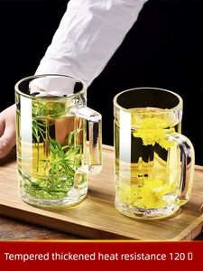 Tempered with Handle For Home Draft Beer Water Drinking Glass Cup