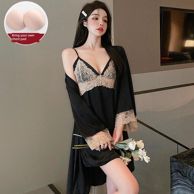 summer female Ice silk sexy Home suit camisole