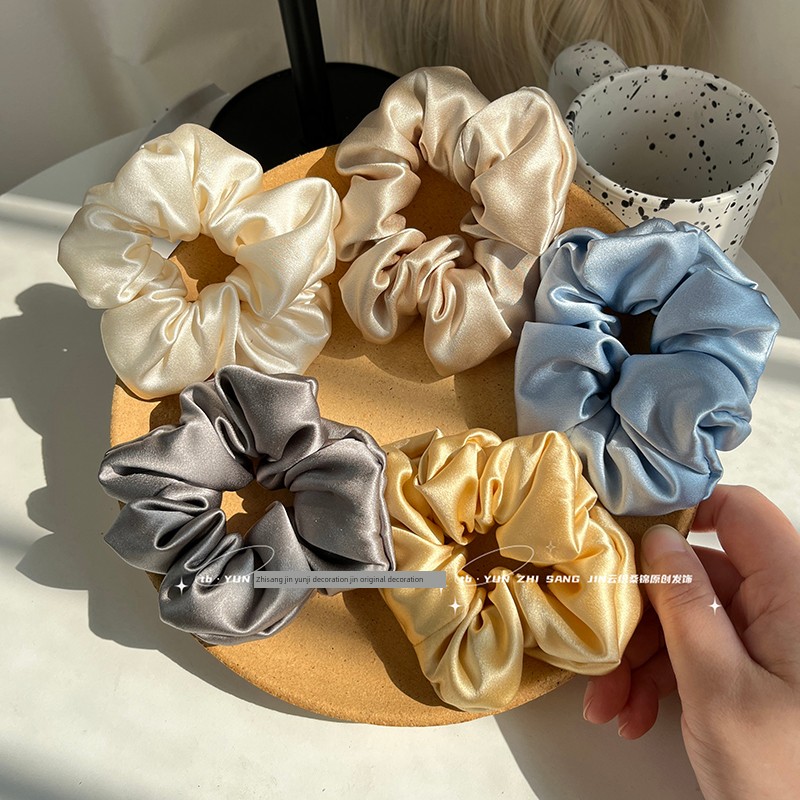 30mm Silk Scrunchie 4cm Hair Tie 100% Mulberry Silk Heavy-Duty Thickened High-End Vintage Hair Rope Hair Accessory — 11