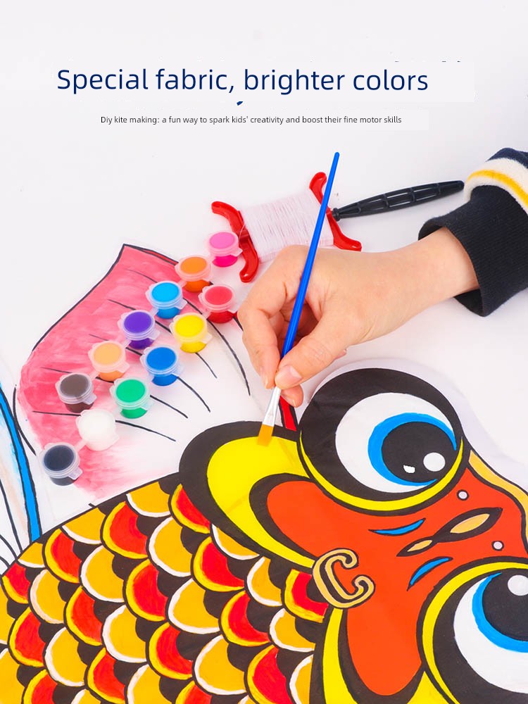 Blank Kite Material Kit DIY Children's Hand-Painted Coloring Kindergarten Homemade Butterfly Hand-Painted Kite Easy to Fly in the Breeze