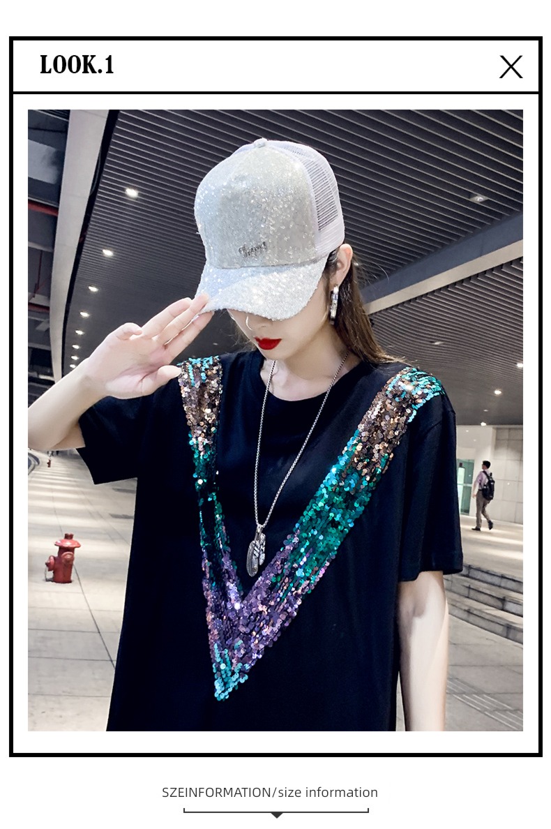 easy Shining Pearl slice enlarge jacket Short sleeve T-shirt