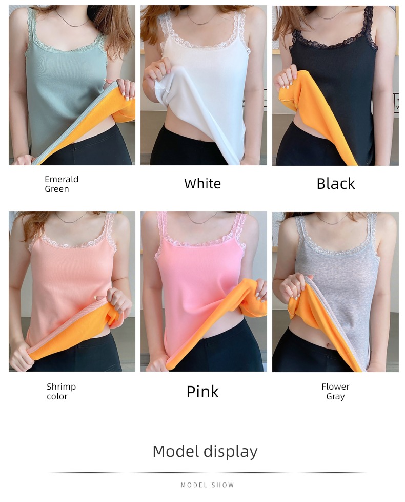 camisole Autumn and winter Inner lap Plush thickening fashion Lace