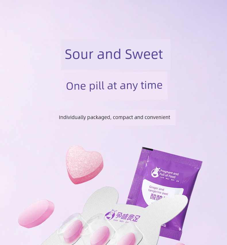 Pregnancy-Flavored Ginger and Tangerine Peel Sour Tablets Containing Vitamins B6 and B1 Are Suitable for Pregnant Women to Eat as Ginger Candy Snacks — 16