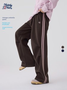 Princess Nono S1N Junior High School Students' 2026 Autumn Color-Blocked Double-Striped Casual Pants for Girls, Teenage