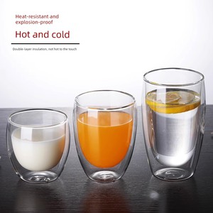 Double Wall Water Bottle Creative Heat-Resistant Coffee Transparent Glass