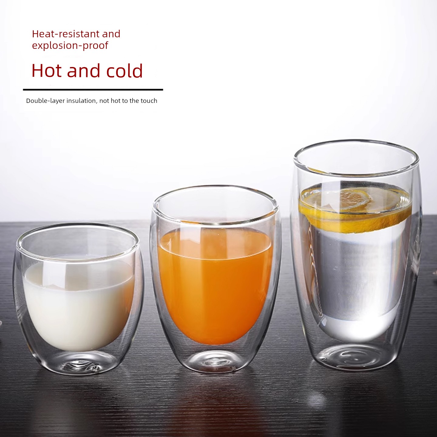 Double Wall Water Bottle Creative Heat-Resistant Coffee Transparent Glass