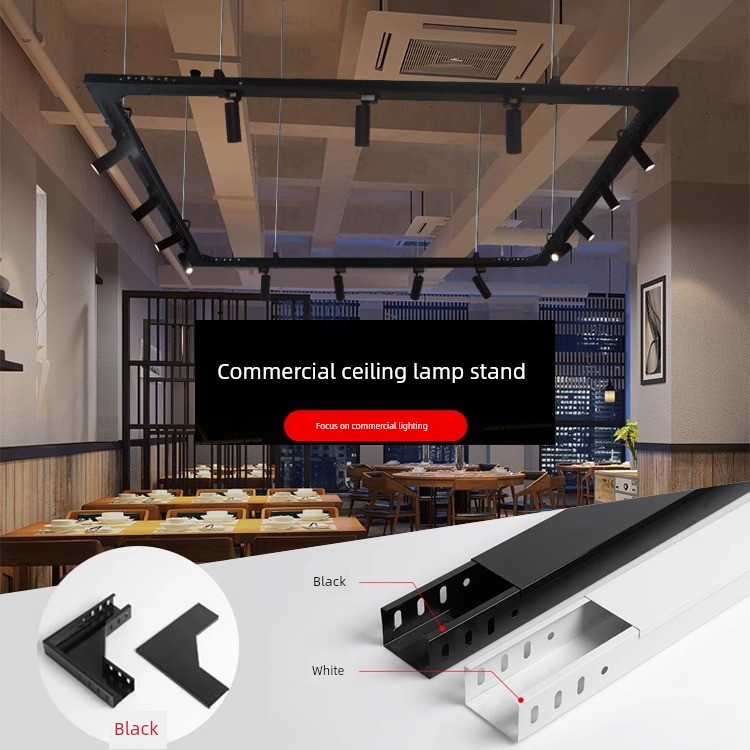 LED轨道射灯商用灯架免吊顶悬挂桥架服装婚纱店铺健身房吊装专用