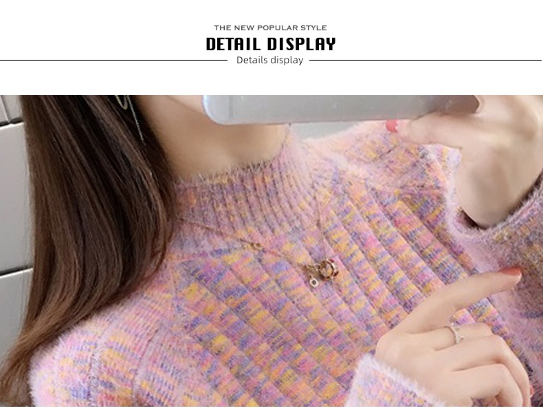 No hair loss schoolgirl High collar Imitation mink Plush sweater female winter thickening 2022 new pattern Undershirt Autumn and winter