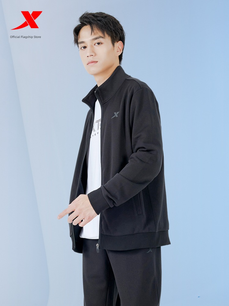 XTEP autumn The new male Simplicity Cardigan Sports suit