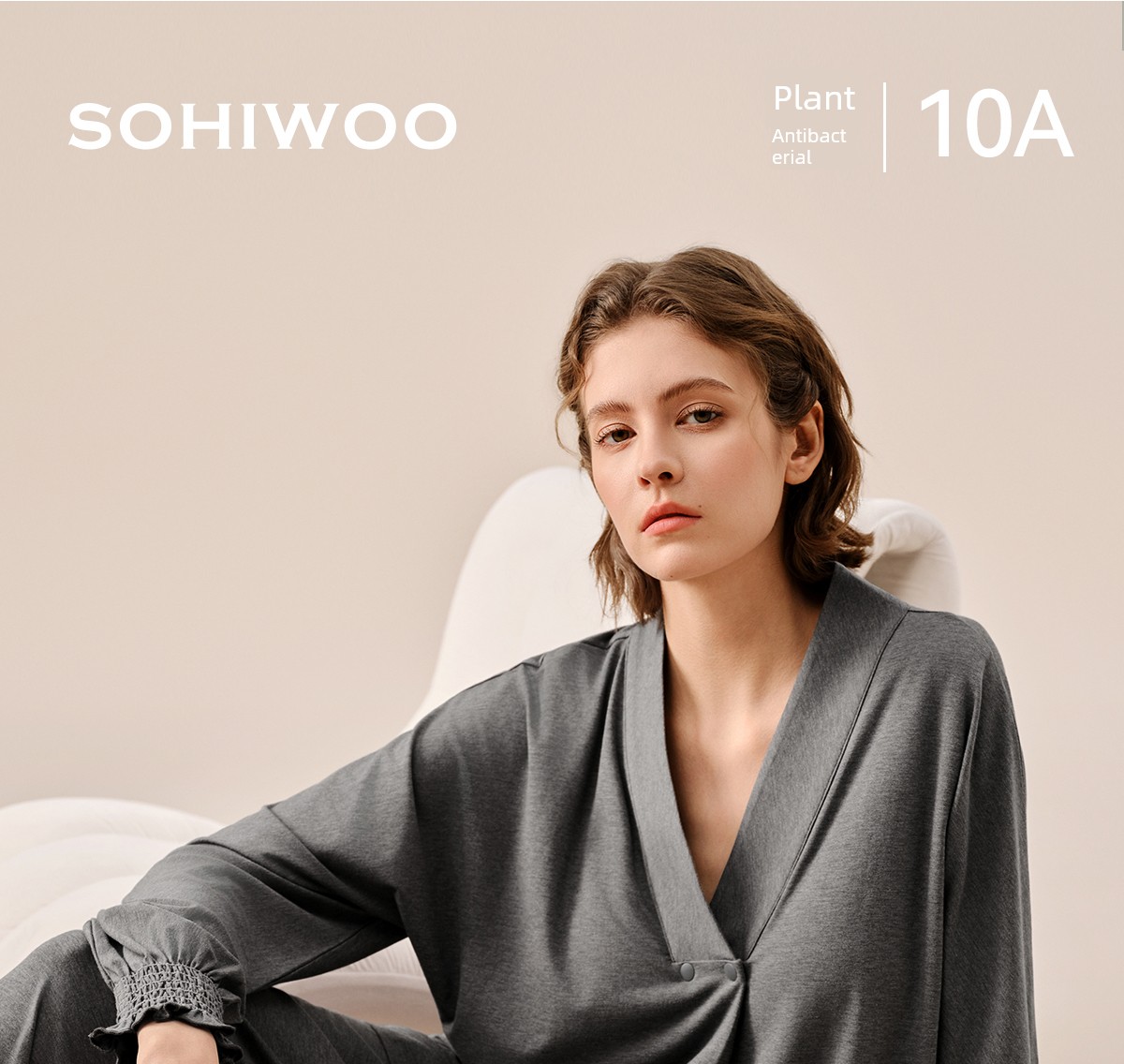Sohiwoo Postpartum Clothing for Pregnant and Postpartum Women, Autumn Nursing Pajamas, Outerwear, Bamboo Cotton Sweat-Absorbent Home Wear Set — 3