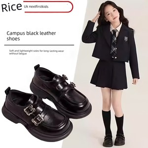 Girls' Princess Leather Shoes 2026 New Style Soft Sole with Skirt Matching for Older Children Summer Black Princess Shoe