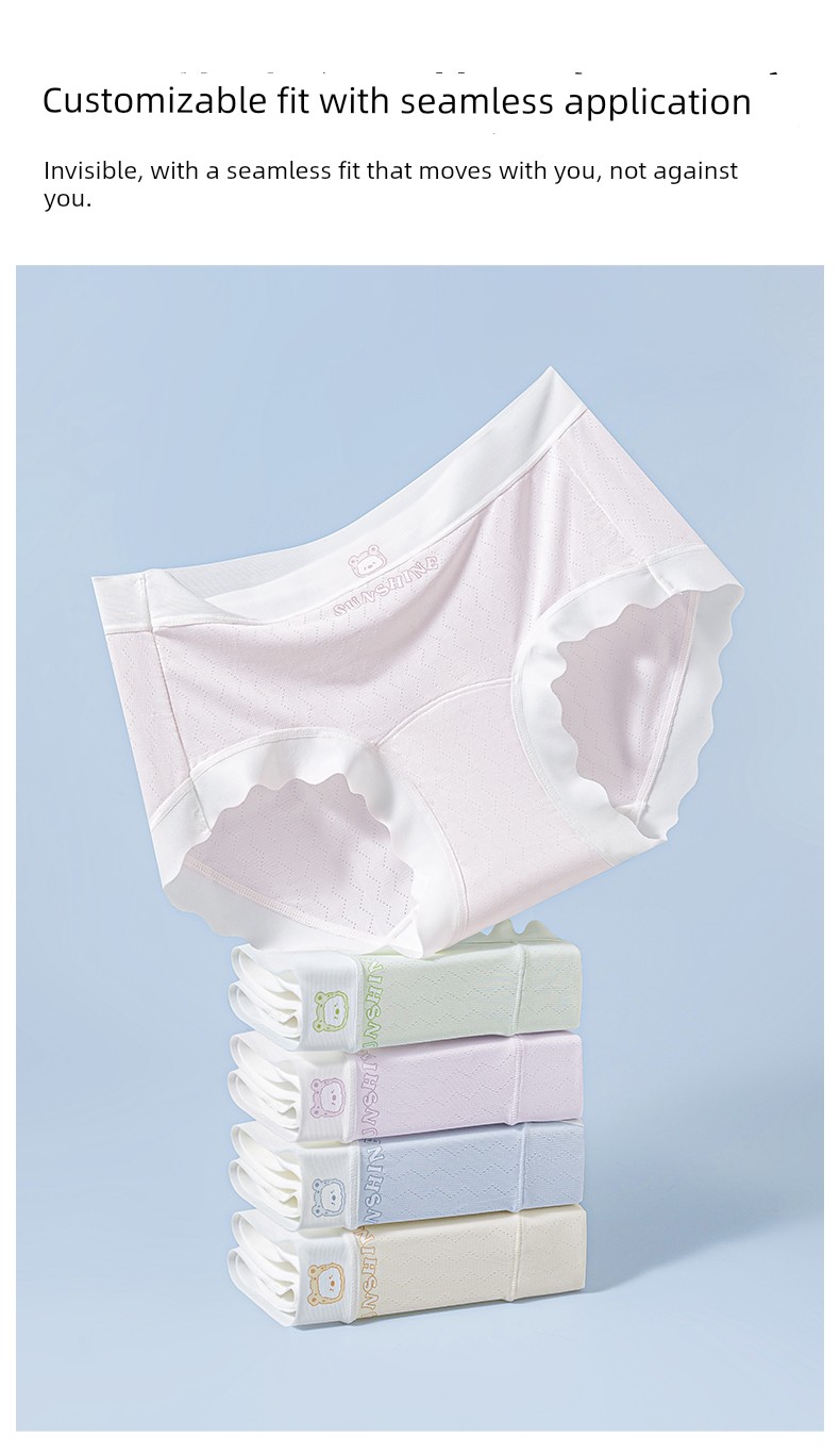 Catman Kidsren's Underwear for Girls and Babies, Category A, Summer Thin Style, for Middle and Large Kidsren in the Developmental Period, Antibacterial, — 15