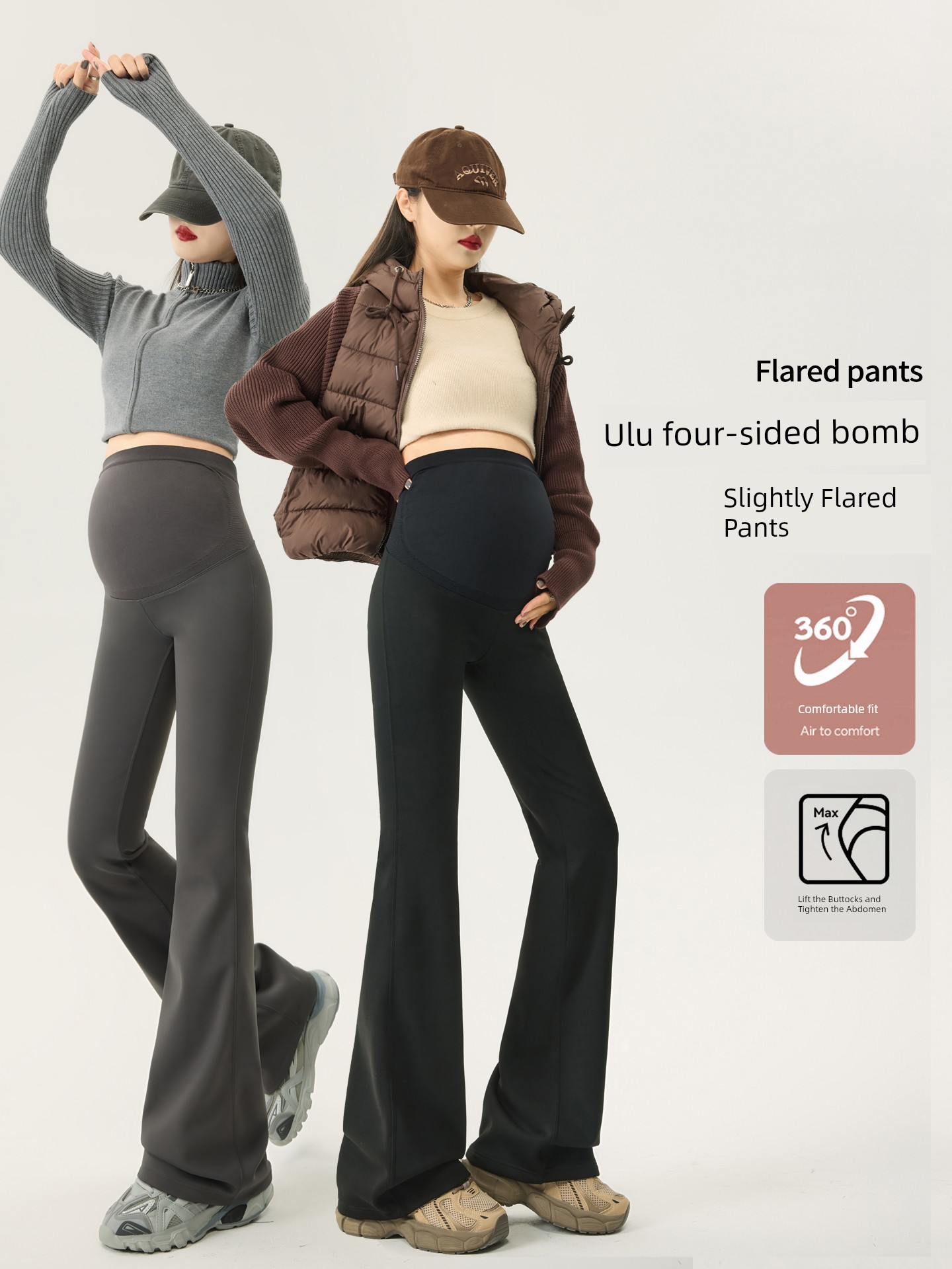 Maternity Pants for Outdoor Wear, Spring and Autumn Style, Slightly Flared, Suitable for Pregnant Women, Do Not Squeeze the Belly, Do Not Slip Down, for Petite Sizes, Winter Wear