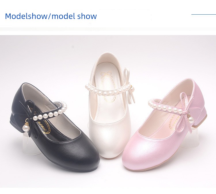 Princess Shoes for Girls with Small High Heels to Match Dresses 2026 New Soft-Soled Summer White Soft Shoes for Little Girls Summer Leather Shoes — 11
