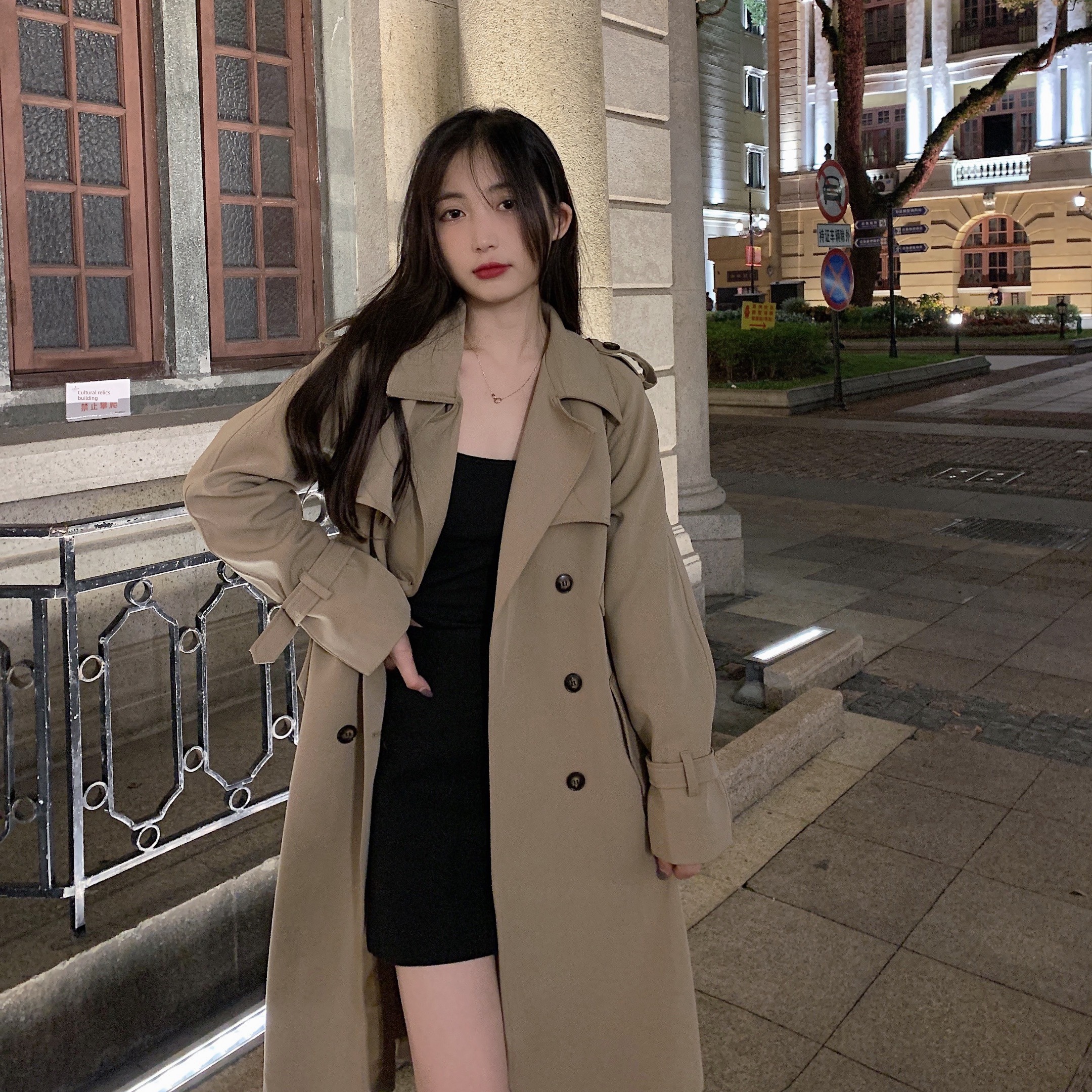 loose coat female Fat mm Medium and long term leisure time Windbreaker loose coat