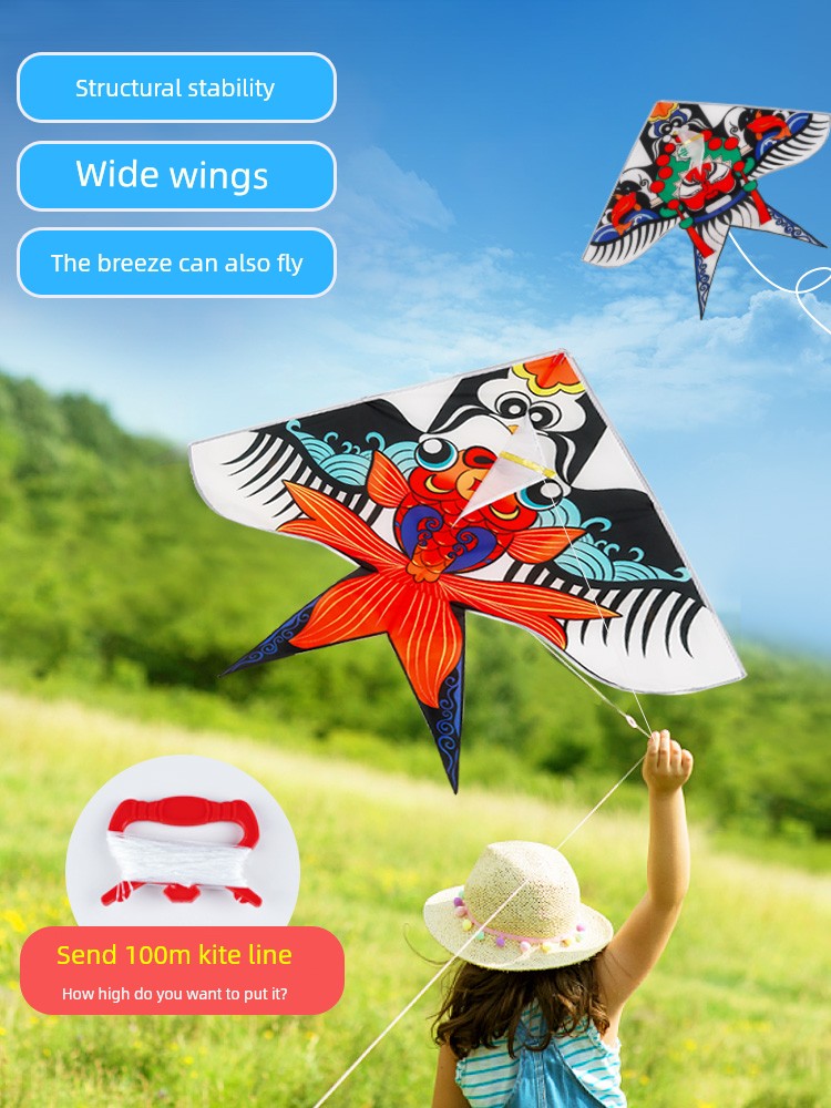 Non-Heritage Kite Handmade DIY Material Package Group Building Kids Teaching Handmade Traditional Hand-Held Breeze Easy to Fly