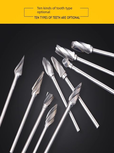 3*6mm粗齿螺纹铣刀硬质合金雕刻砂轮机金属木工开槽雕刻头打磨头