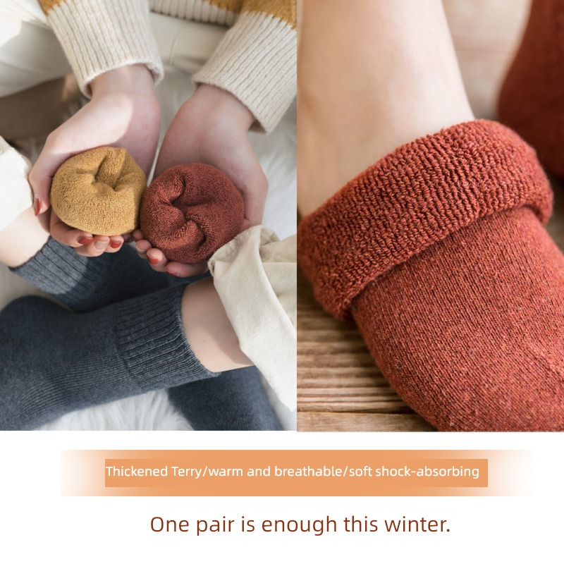 Hosiery children Autumn and winter Plush Terry long and tube-shaped sleep Socks