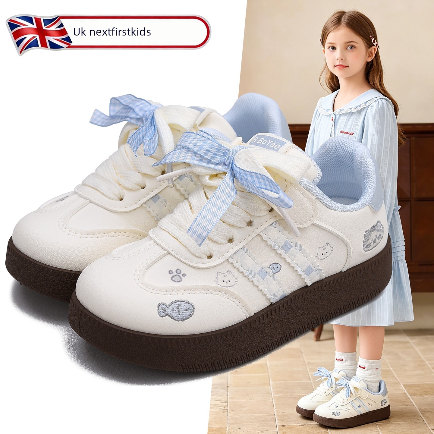 British Kidsren's Canvas Shoes for Girls 2026 New Soft-Soled Casual Versatile Sports Sneakers Autum Style Single Shoes for Girls