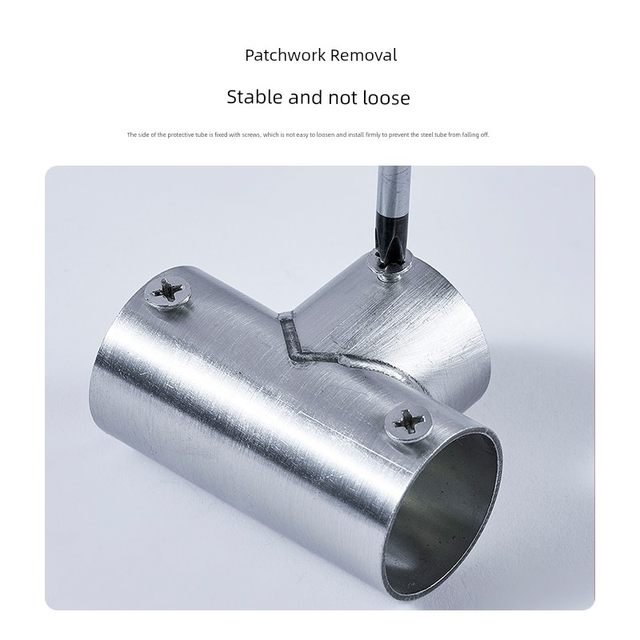 Clothes rod four-way circular pipe connection stainless steel pipe accessories clothes rack shelf joint clothes rack accessories tee