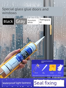 Window Sealant, Glass Glue, Special Black Window Seam Waterproofing, Transparent Super Strong Window Sealing, Edge Seali
