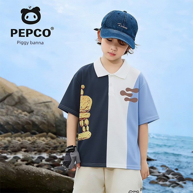 Piggy Banner Kidsren's Polo Shirt Boys' Cool Short-Sleeved T-Shirt 2026 New Style Boys' Lapel Quick-Drying Top W — 5