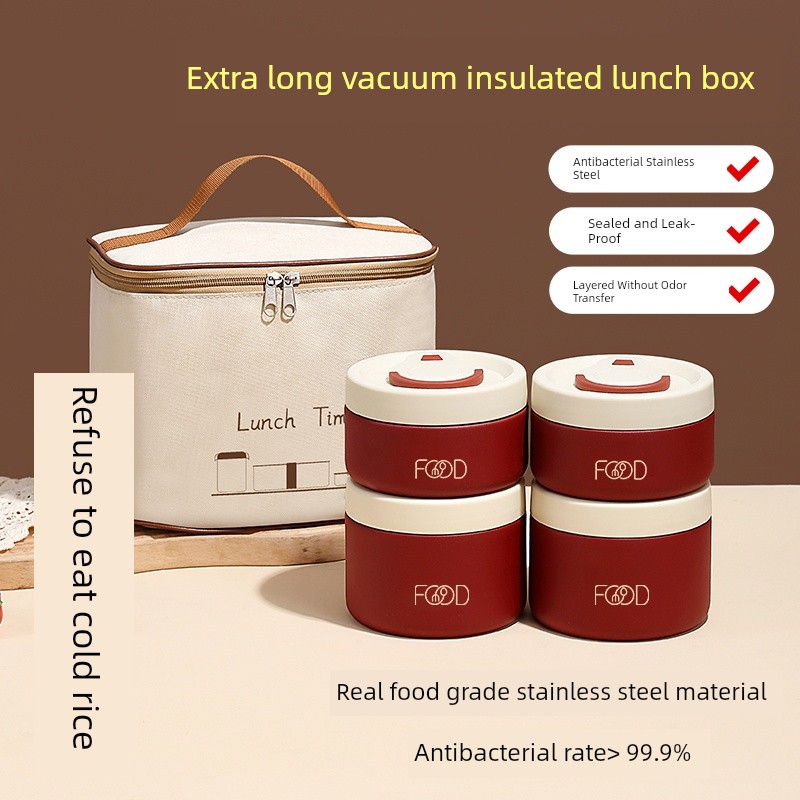 Japanese Imported Stainless Steel Insulated Lunch Box 2026 New Model 24-Hour Extra-Long Thermal Container Bento Box Large Capacity