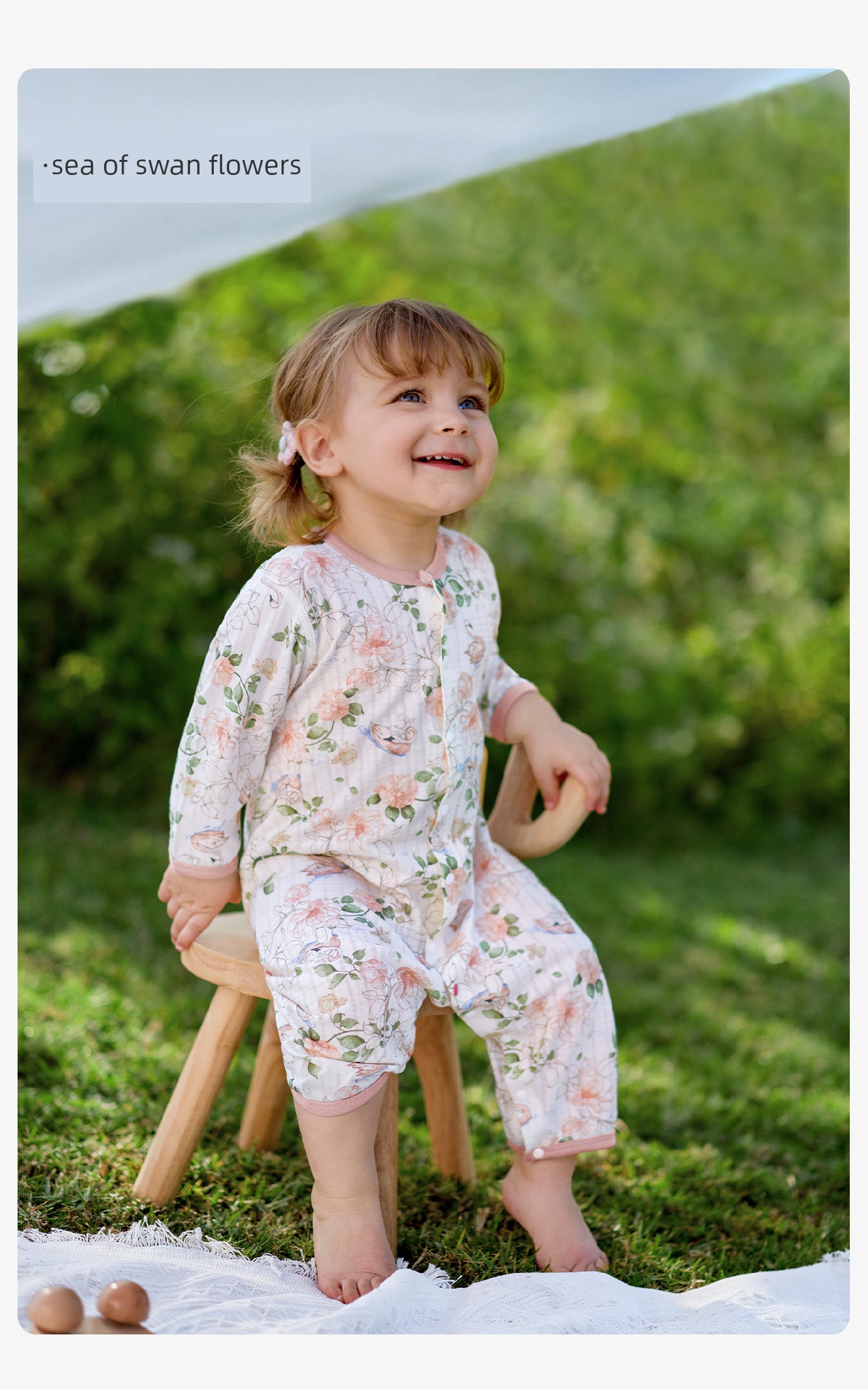 Ouyun [Jelly Cool] Baby Clothes Summer Thin Cotton Romper Long Sleeve Pajamas Air Conditioning Suit — 45