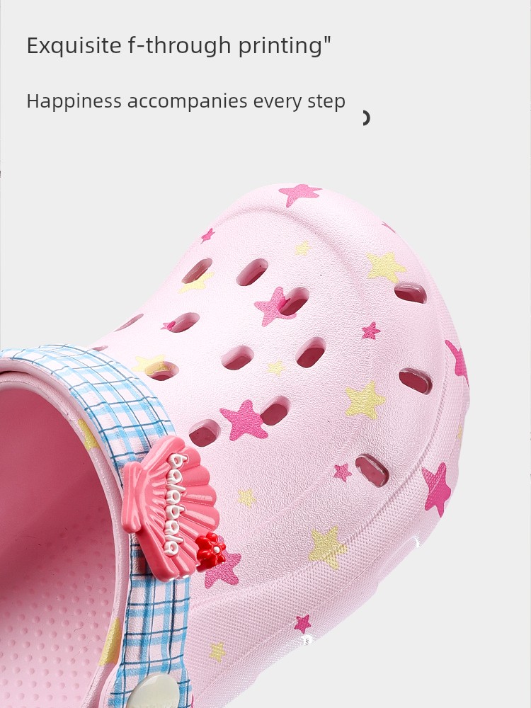 Balabala Kidsren's Slippers for Girls, Summer Baby Hole-In-The-Wall Shoes, Princess Cute Little Girl Soft-Soled Beach Sandals — 4
