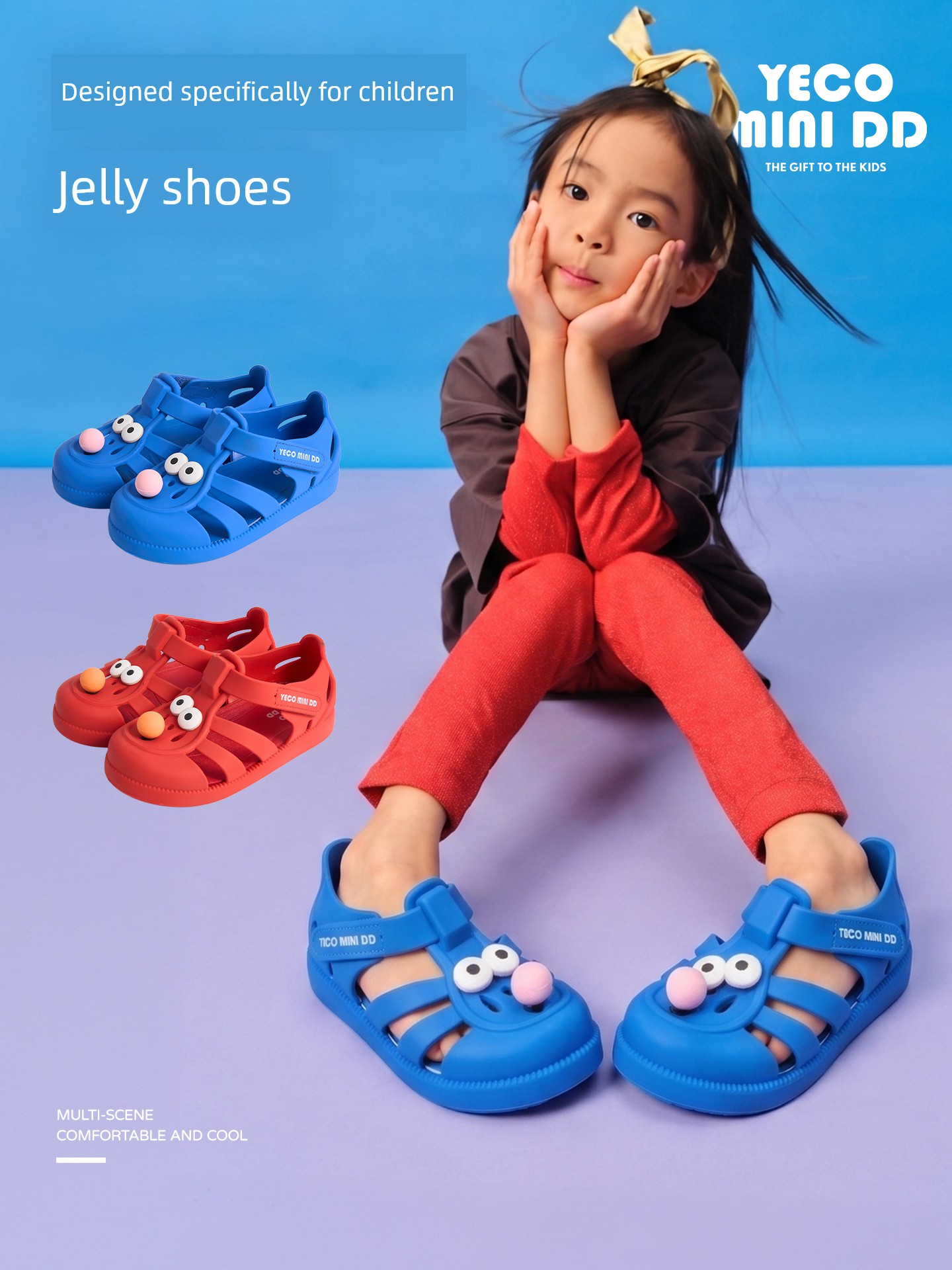 Yecominidd Kidsren's Sandals Summer New Kidsren's Shoes Girls' Toe-Toe Roman Shoes Boys' Wading Jelly Shoes — 3
