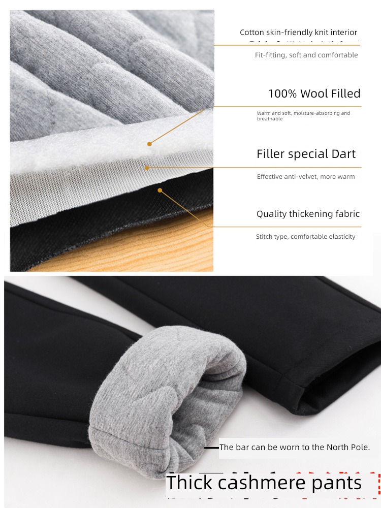 Wear out High waist Show thin winter thickening Cashmere pants