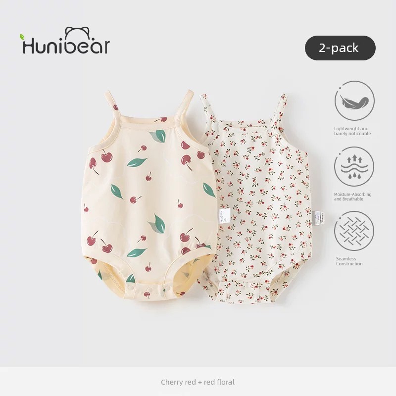 Baby Girl Onesie Summer Infant Vest Sling — 2