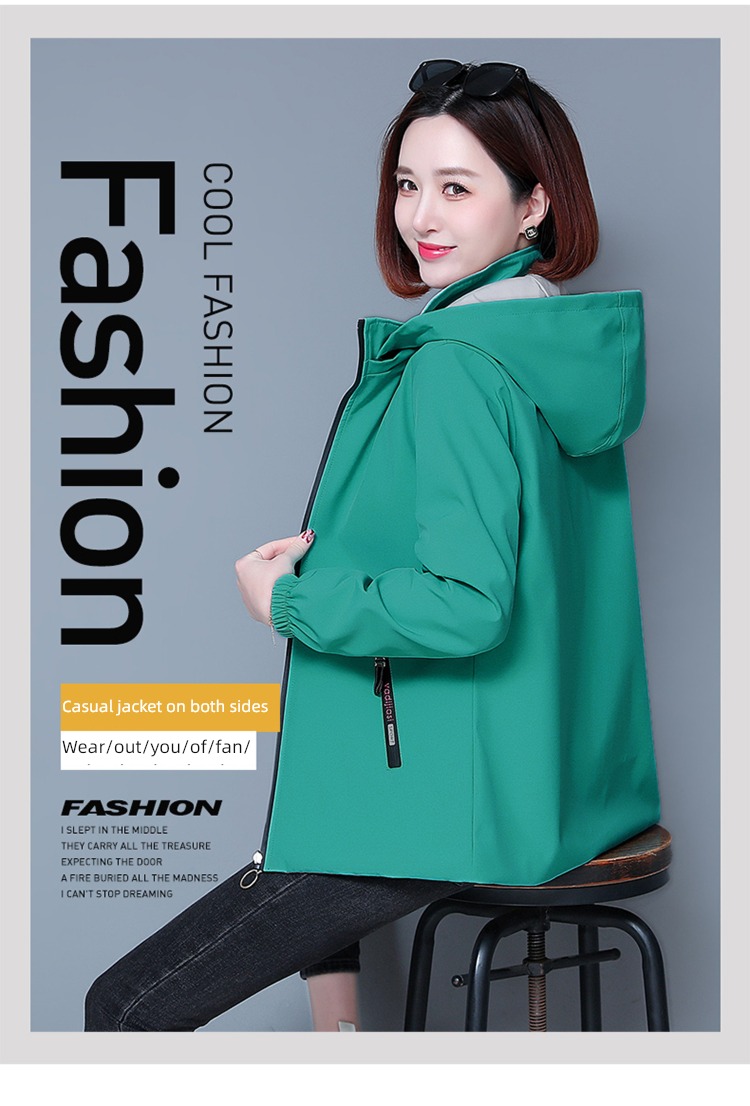 loose coat female Wear it on both sides middle age fashion Spring and Autumn loose coat