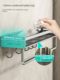 Bathroom storage rack bathroom pore-free towel rack integrated toilet double-layer bathroom wall storage rack wall hanging